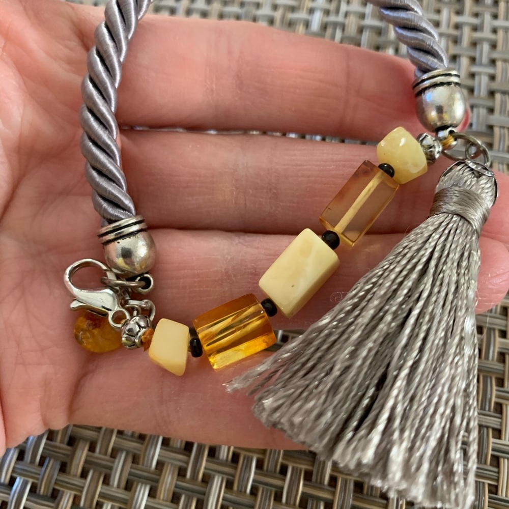 Natural Baltic Amber and Silver Bracelet NEW - Picture 3 of 7